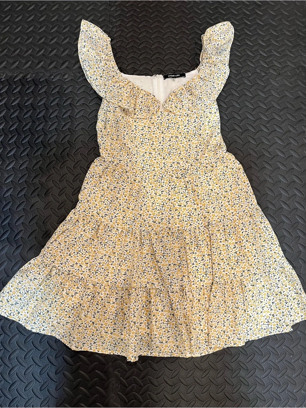 Women’s Yellow Floral Ruffle Sundress